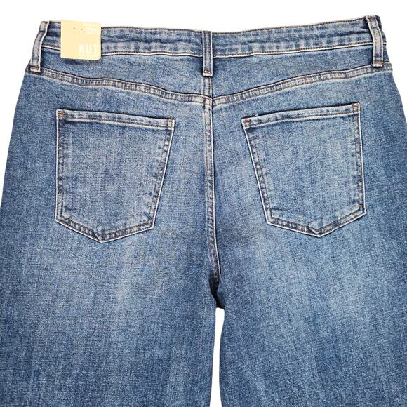 NWT Kut From the Kloth Jeans Womens Size 14 Wide Leg Sienna Rolled Hem Stretch - Picture 4 of 16